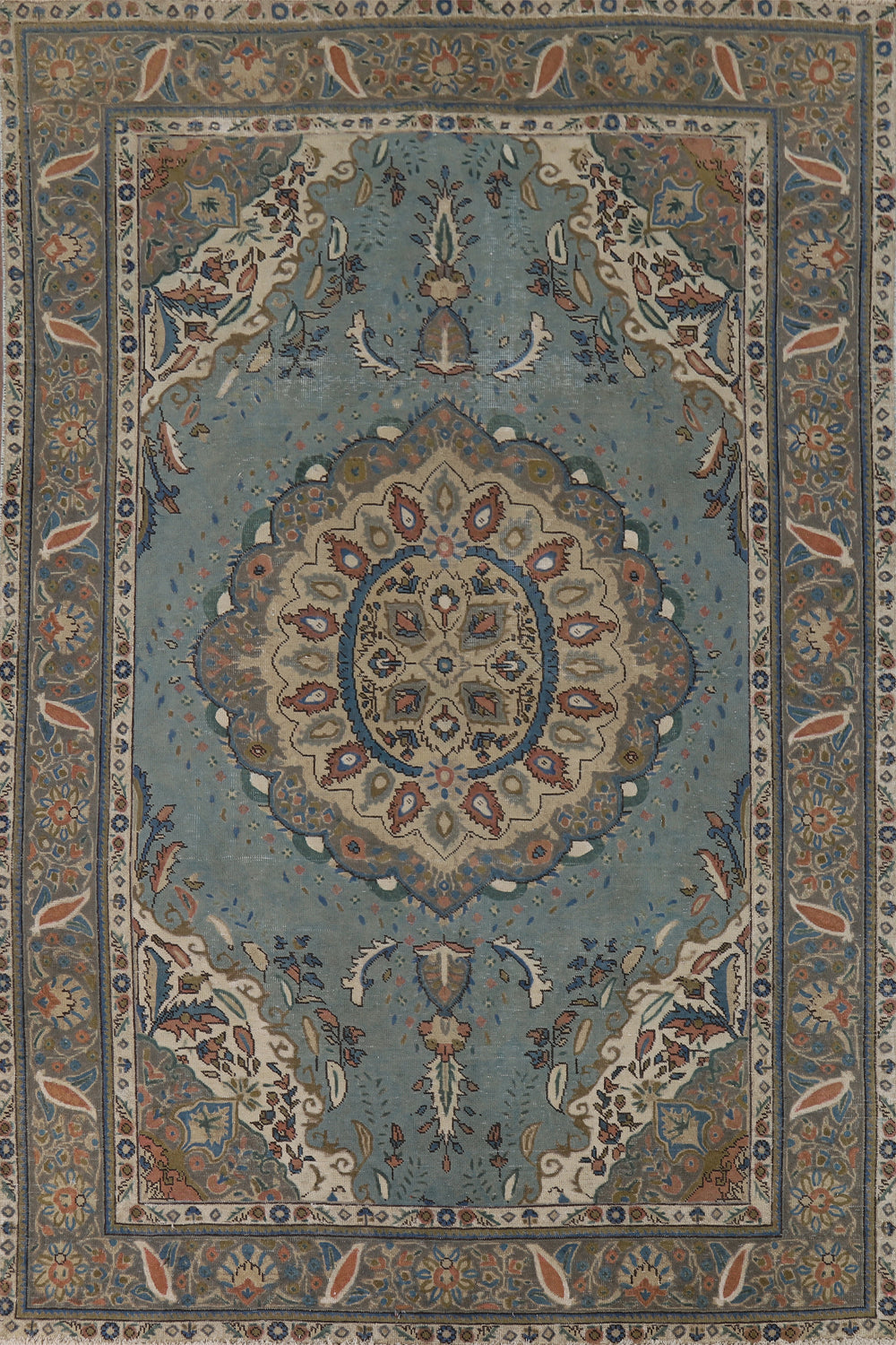 Handmade Blue Tabriz Persian Area Rug 6x9