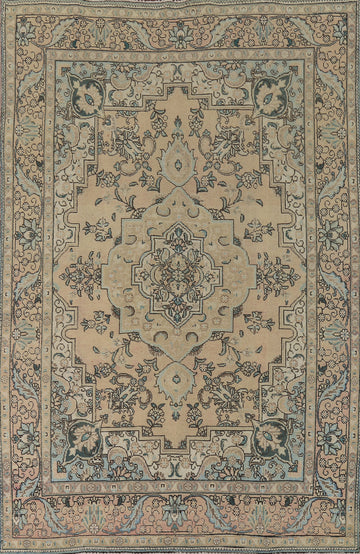 Vintage Wool Tabriz Persian Area Rug 7x10