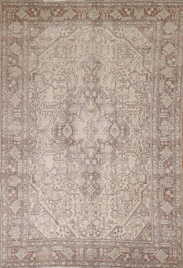 Vintage Distressed Tabriz Persian Area Rug 6x9