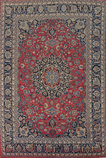 Handmade Wool Signed Mashad Persian Area Rug 8x11