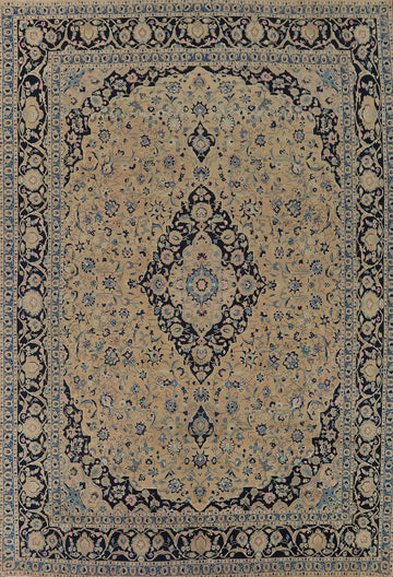 Vintage Floral Mashad Persian Area Rug 10x13