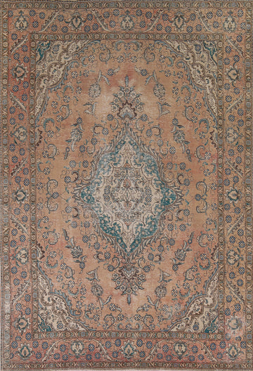 Distressed Wool Tabriz Persian Area Rug 9x13