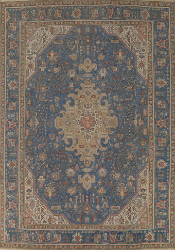 Blue Handmade Tabriz Persian Area Rug 10x13