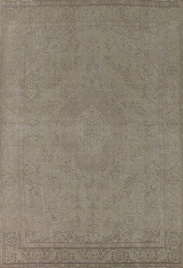 Handmade Wool Distressed Tabriz Persian Rug 9x13