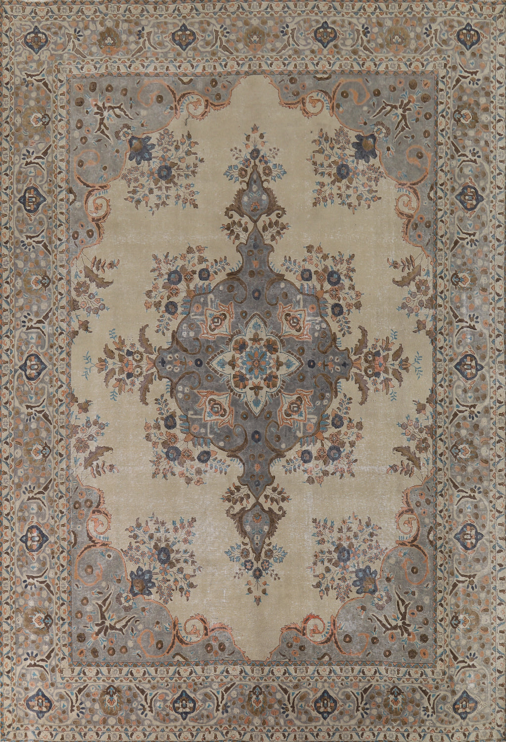 Distressed Wool Tabriz Persian Area Rug 10x13
