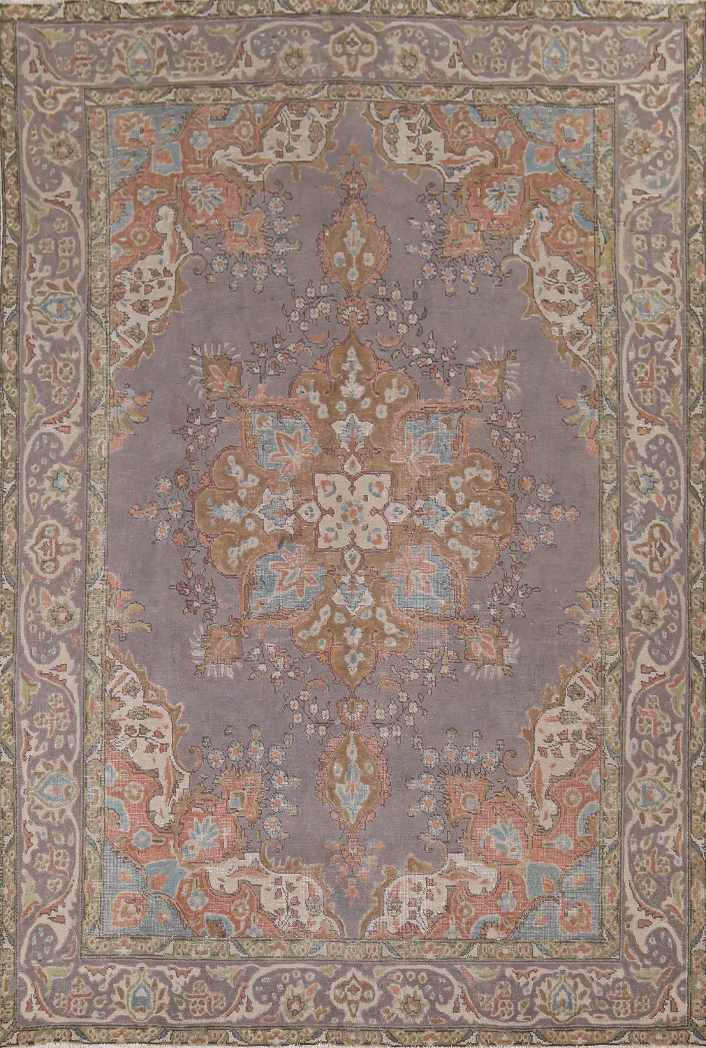 Vintage Purple Tabriz Persian Area Rug 8x11