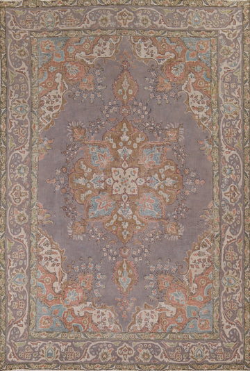 Vintage Purple Tabriz Persian Area Rug 8x11