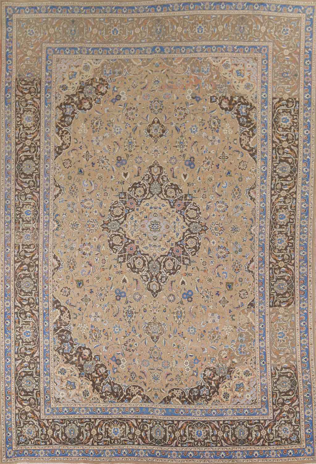 Traditional Floral Mashad Persian Area Rug 9x13