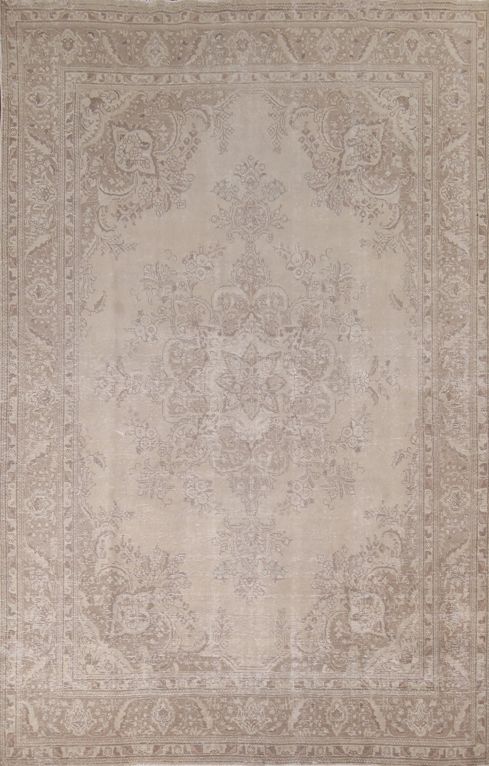Muted Distressed Tabriz Persian Area Rug 8x11
