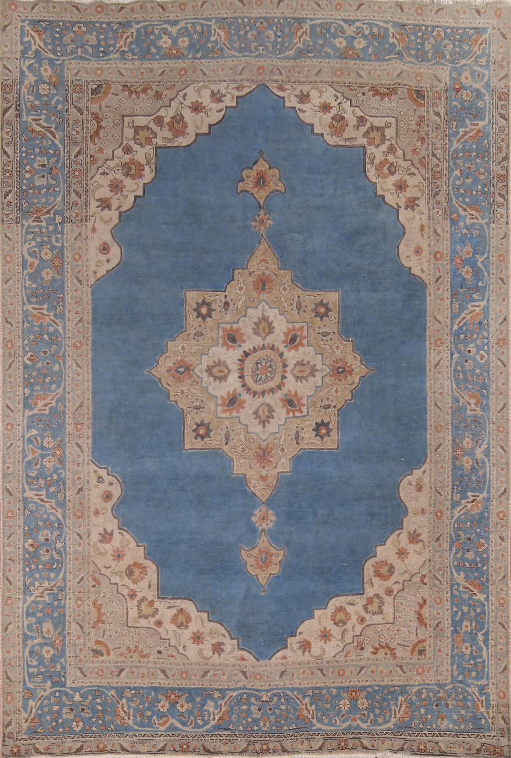Blue Handmade Wool Tabriz Persian Area Rug 8x11
