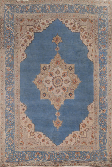 Blue Handmade Wool Tabriz Persian Area Rug 8x11