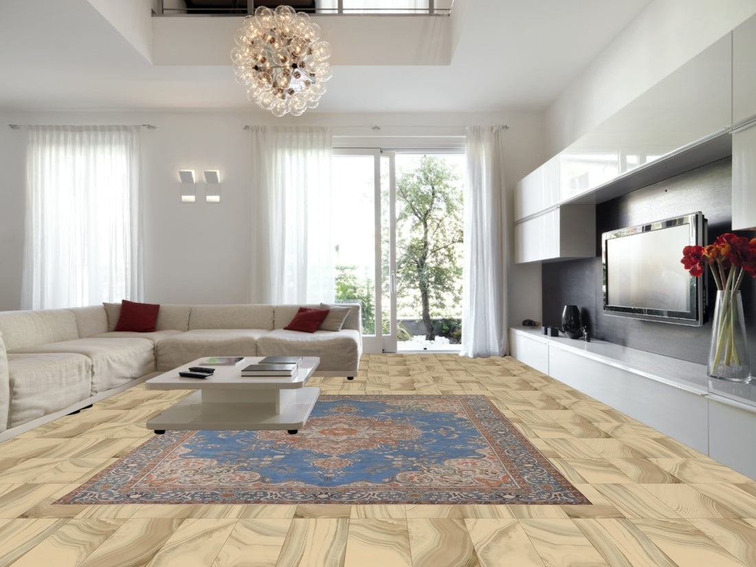 Handmade Blue Tabriz Persian Area Rug 10x13