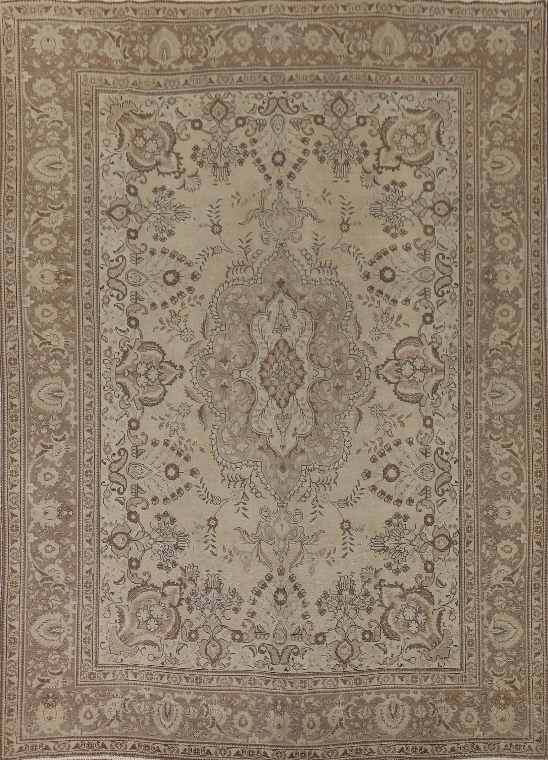 Vintage Wool Tabriz Persian Area Rug 9x12