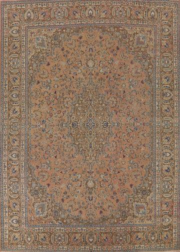 Handmade Floral Mashad Persian Area Rug 10x13