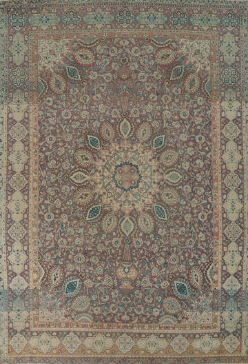 Vintage Purple Tabriz Persian Area Rug 10x13