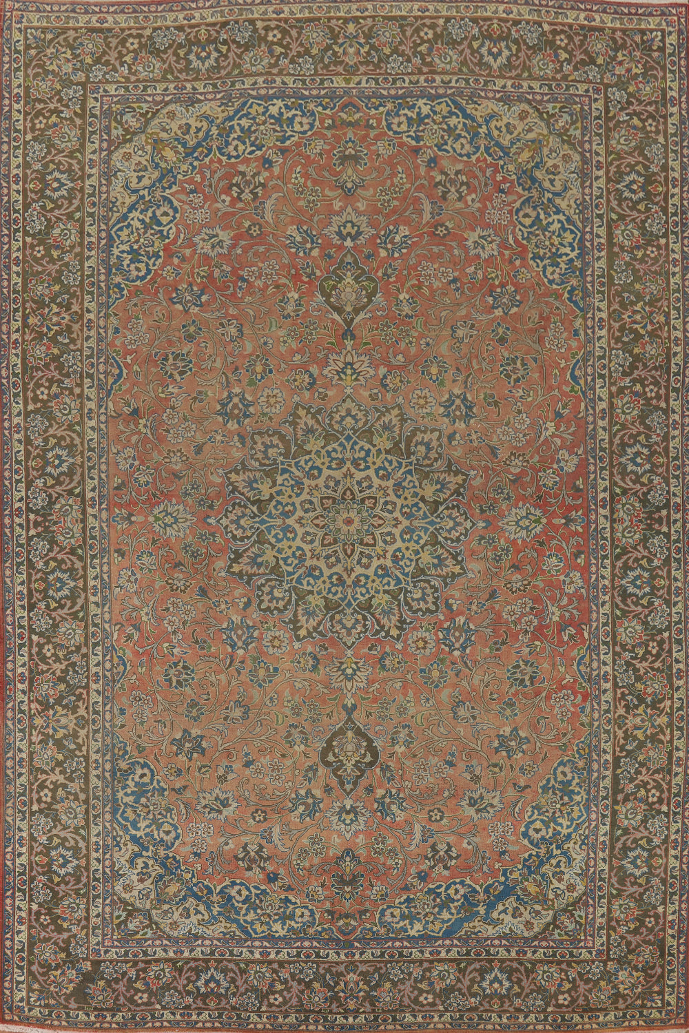 Vintage Floral Kashan Persian Area Rug 10x13
