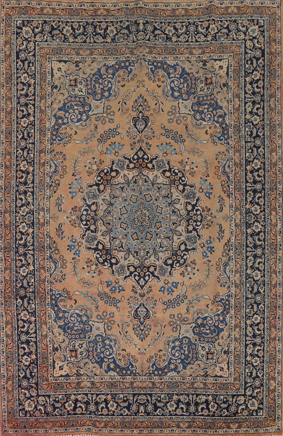 Handmade Floral Mashad Persian Area Rug 8x11
