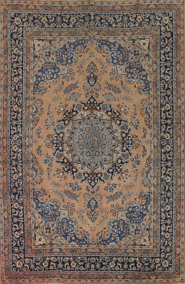 Handmade Floral Mashad Persian Area Rug 8x11