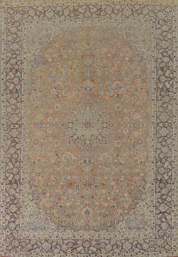 Handmade Floral Kashan Persian Area Rug 9x13