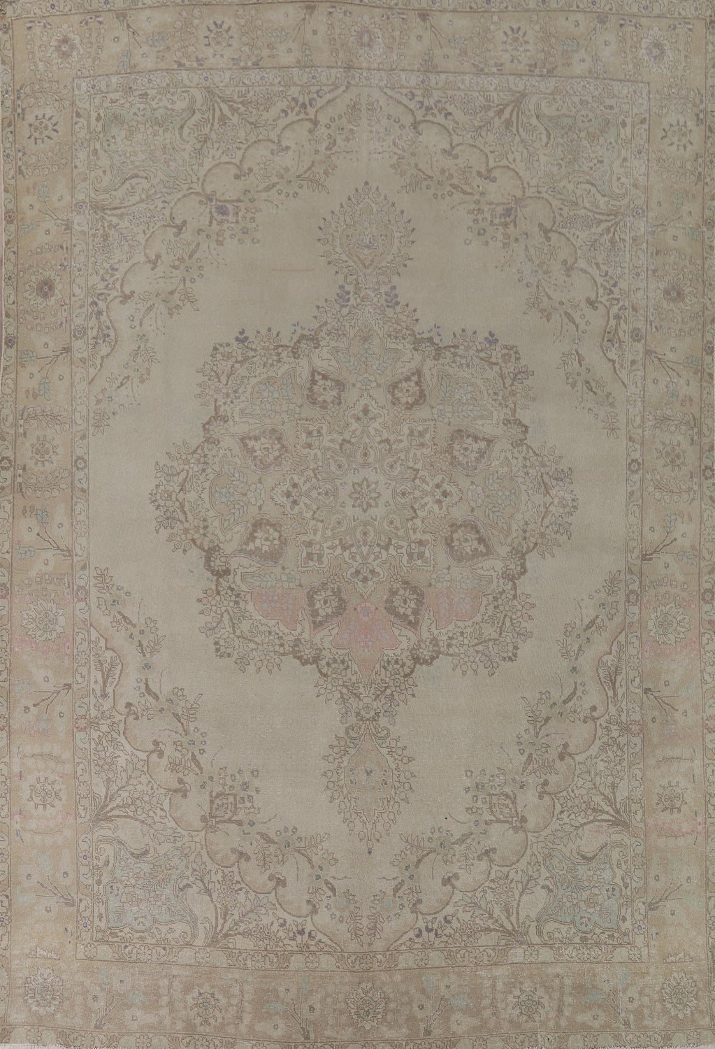 Earth Tone Wool Tabriz Persian Area Rug 9x13