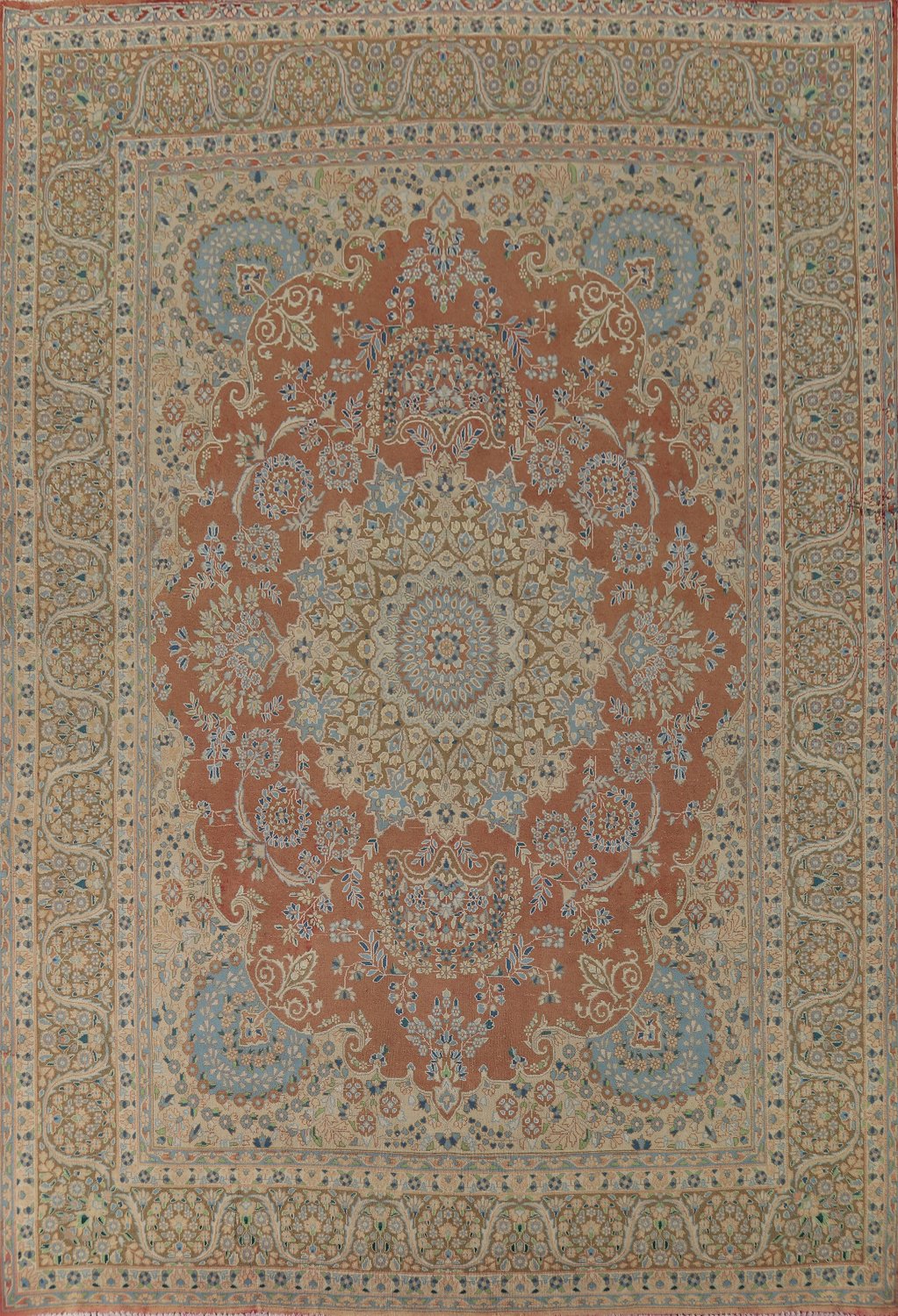 Vintage Floral Kerman Persian Area Rug 10x13