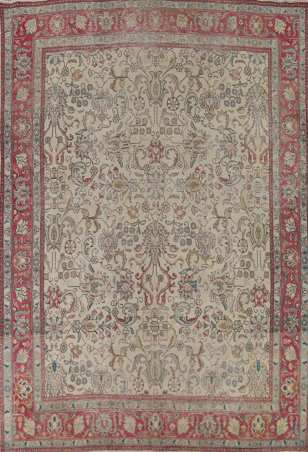 All-Over Distressed Tabriz Living Room Persian Rug 9x12