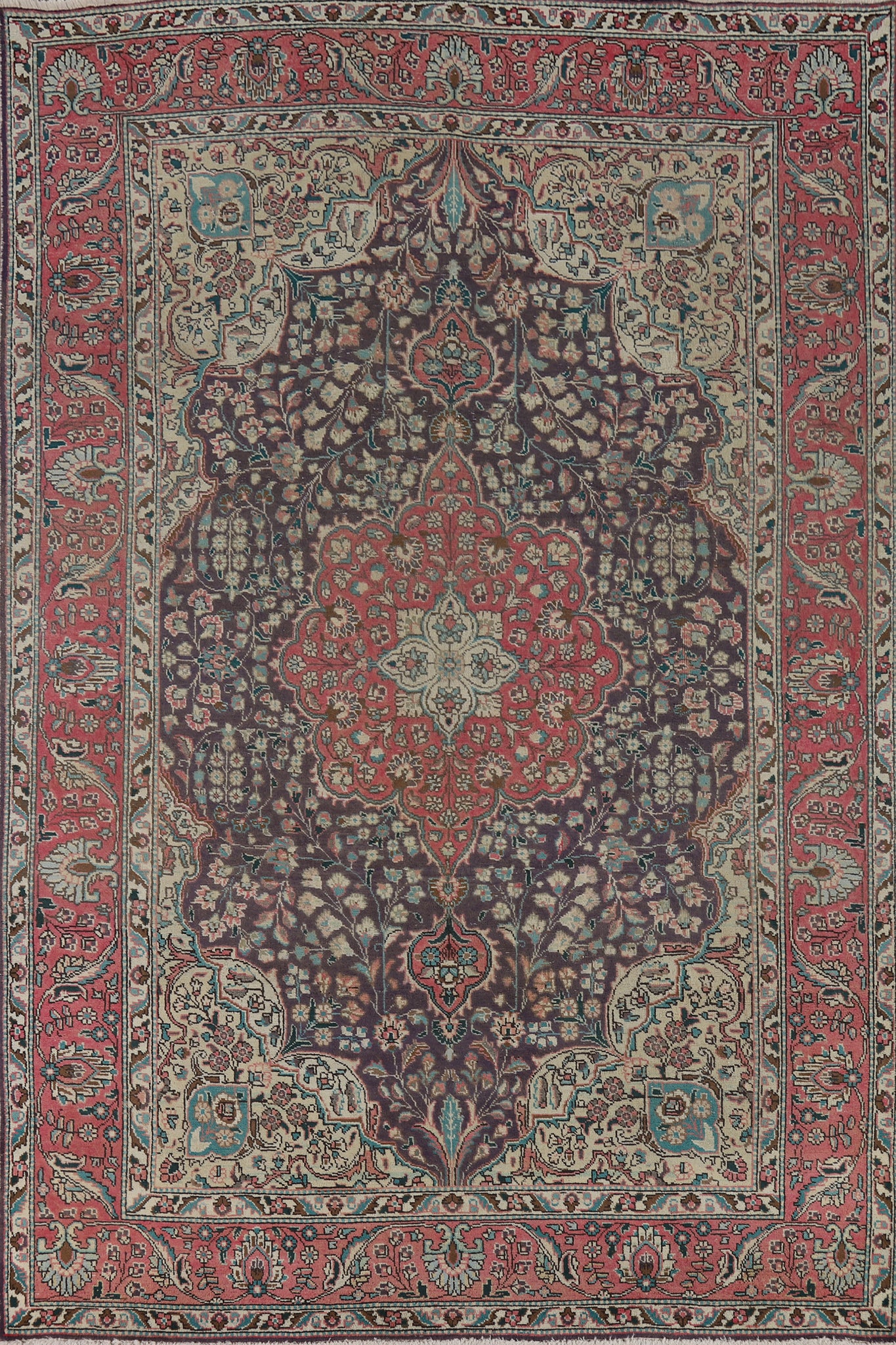 Vintage Floral Tabriz Persian Area Rug 6x10