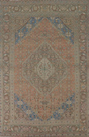 Vintage Geometric Tabriz Persian Living Room Rug 6x10