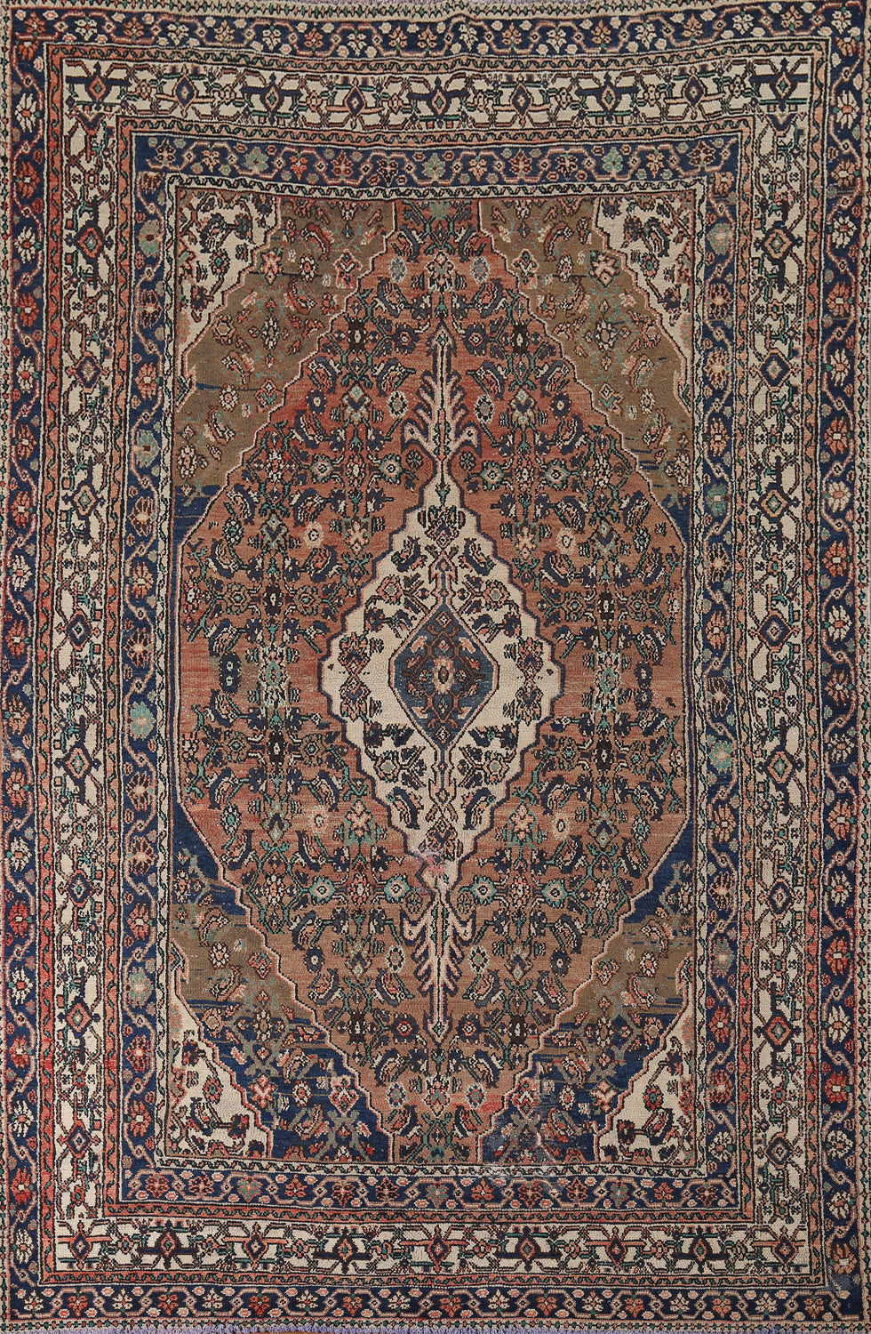 Geometric Hamedan Persian Living Room Area Rug 7x10