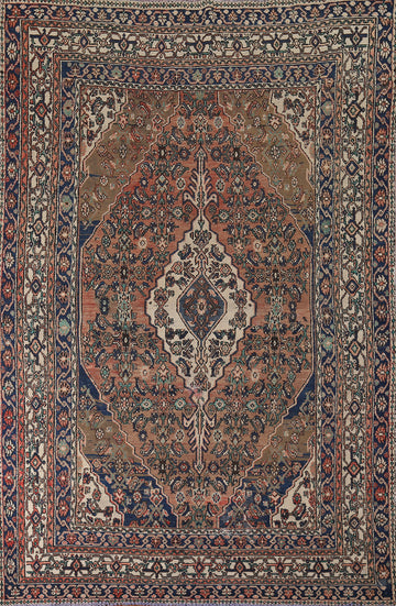 Geometric Hamedan Persian Living Room Area Rug 7x10
