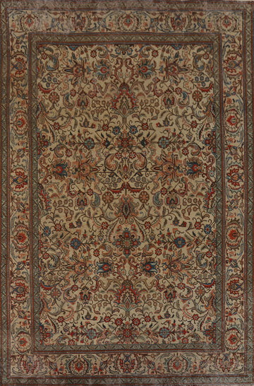 Vintage Floral Tabriz Persian Area Rug 7x10