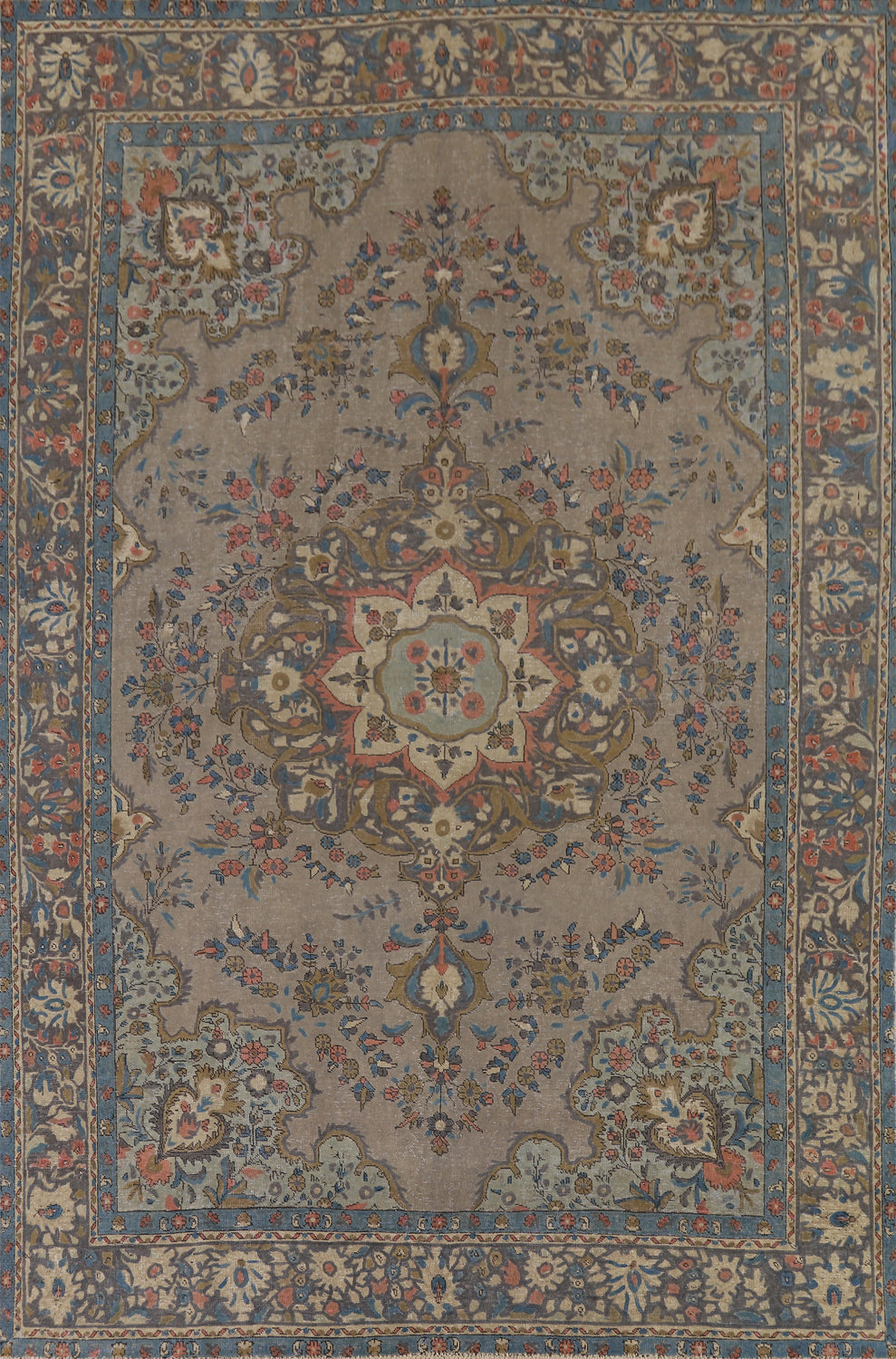 Vintage Wool Tabriz Persian Area Rug 9x13