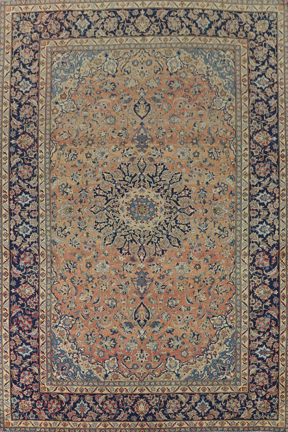 Vintage Wool Orange Najafabad Persian Area Rug 10x13