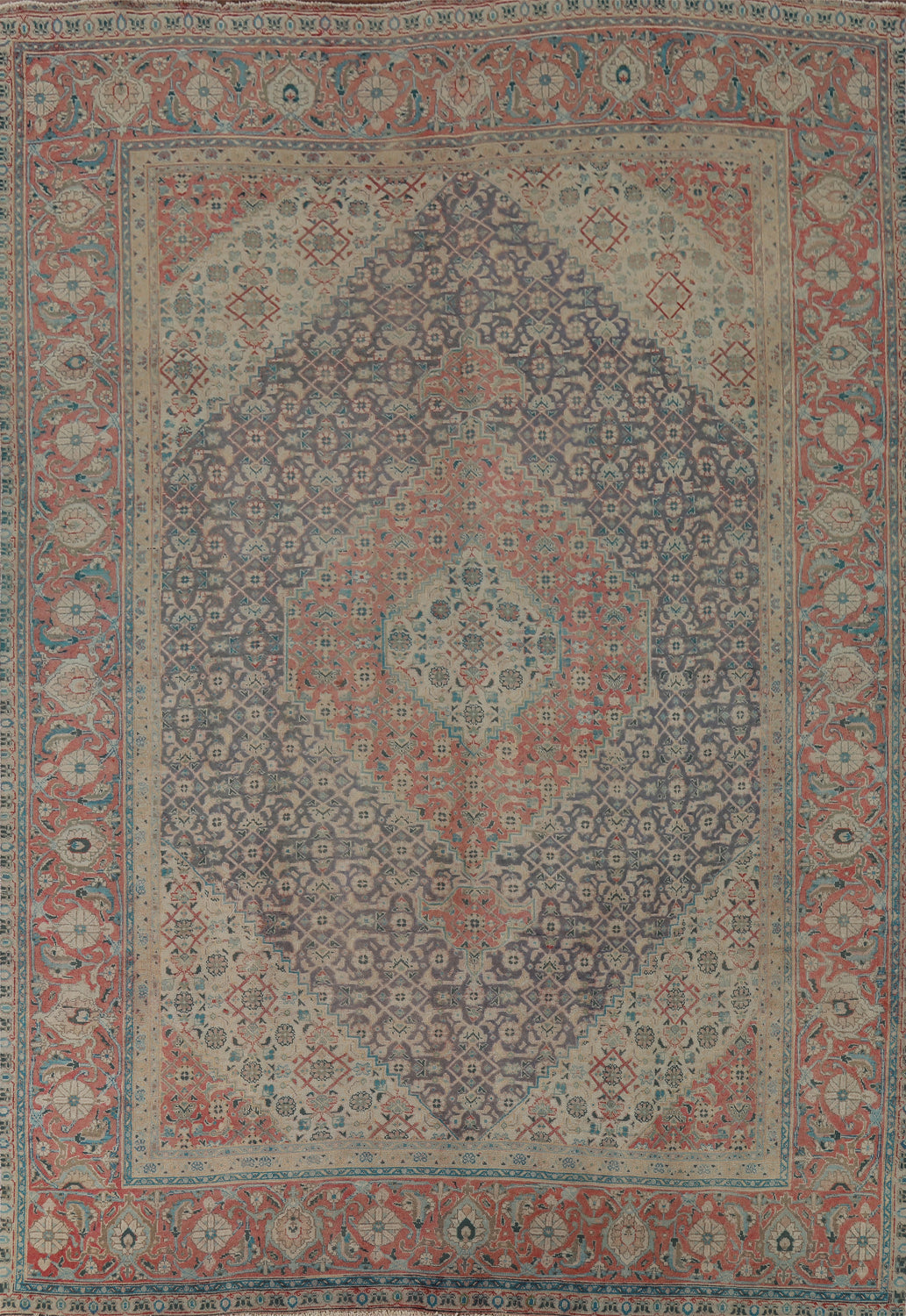Vintage Wool Tabriz Persian Area Rug 8x11