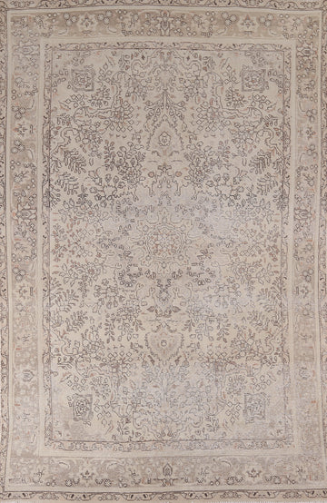 Distressed Muted Tabriz Persian Area Rug 7x10