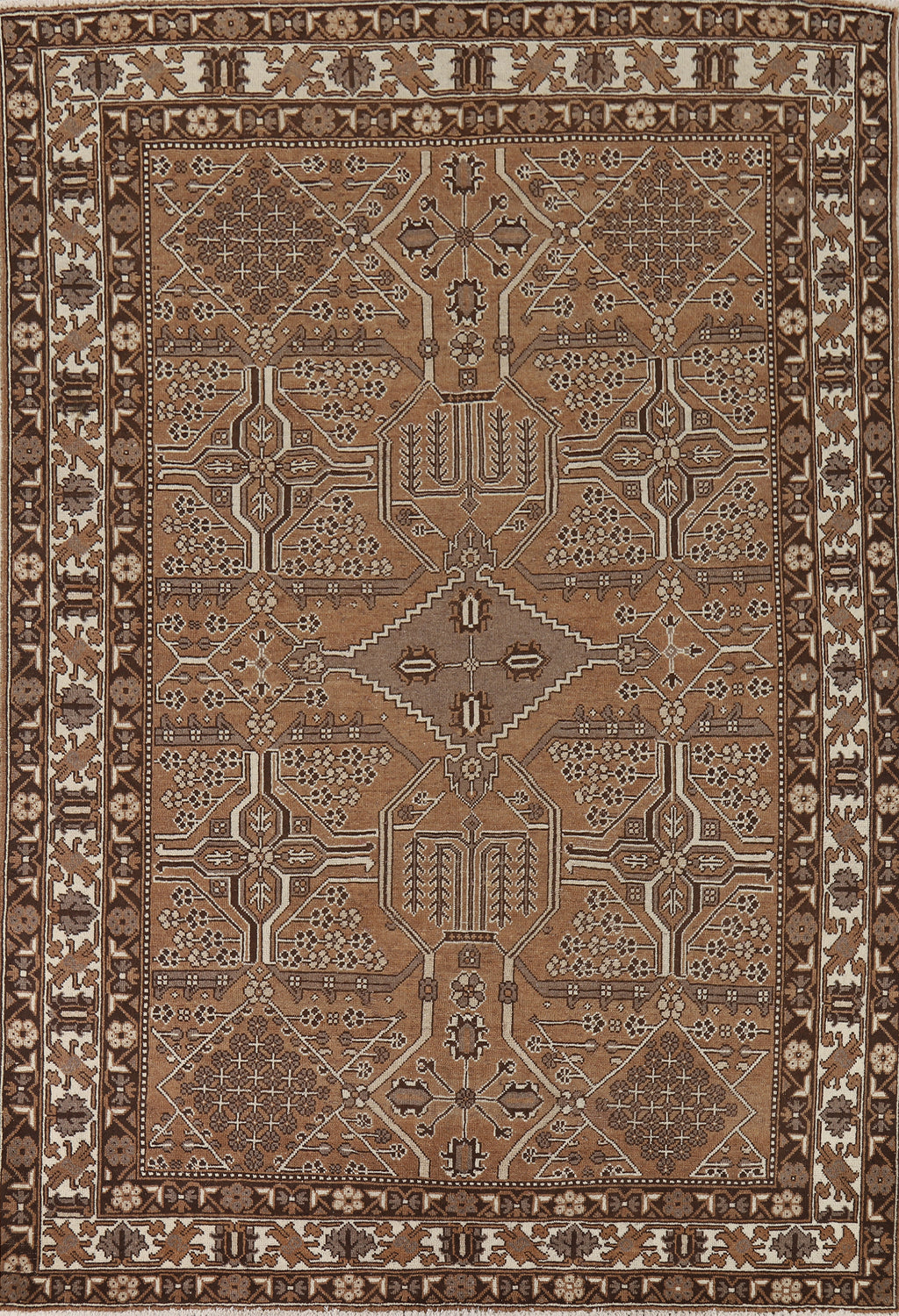 Brown Geometric Balouch Persian Living Room Rug 7x9