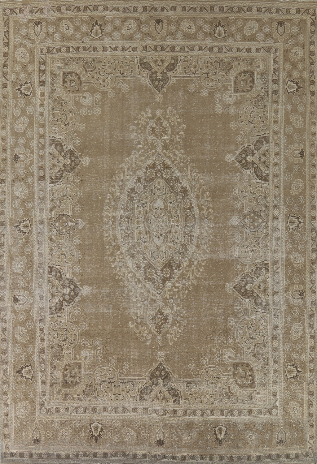 Distressed Wool Tabriz Persian Area Rug 10x13