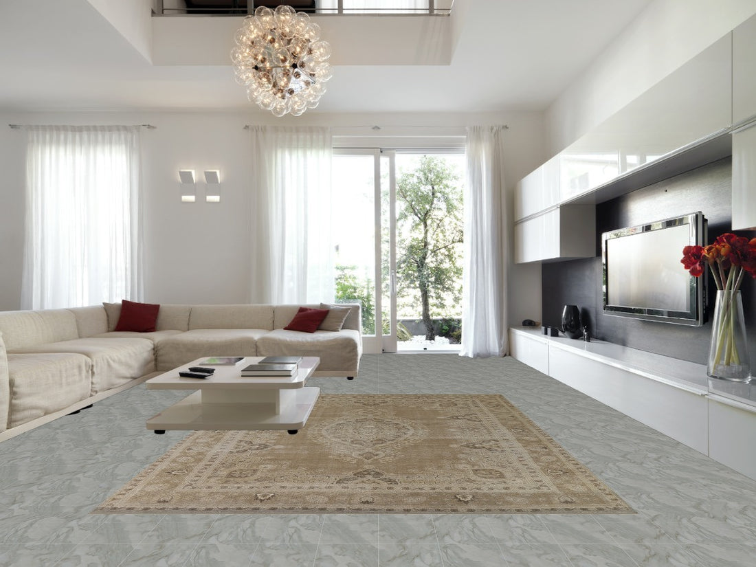 Distressed Wool Tabriz Persian Area Rug 10x13