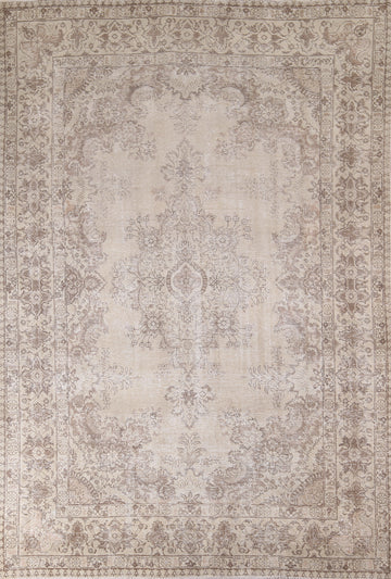 Distressed Muted Tabriz Persian Area Rug 8x11