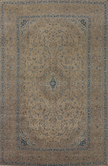 Traditional Floral Mashad Persian Area Rug 8x12