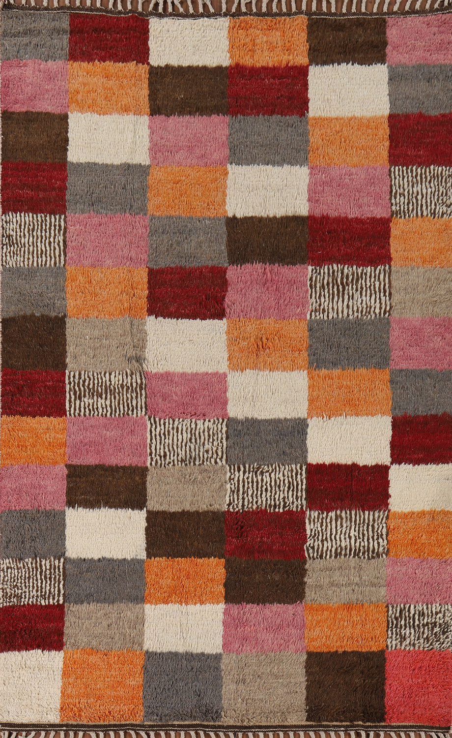 Checkered Moroccan Living Room Area Rug 6x9