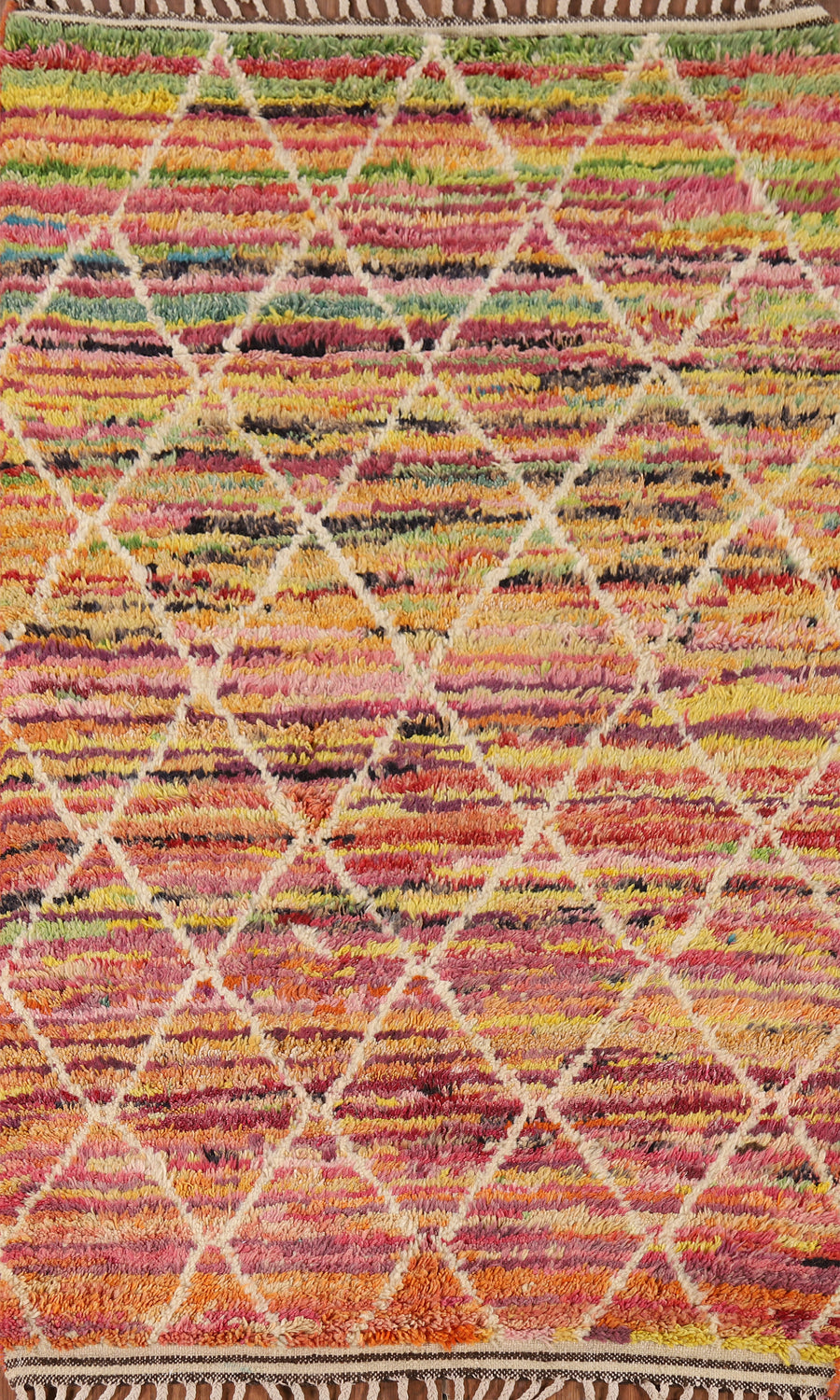 Colorful Trellis Plush Moroccan Oriental Rug 4x6