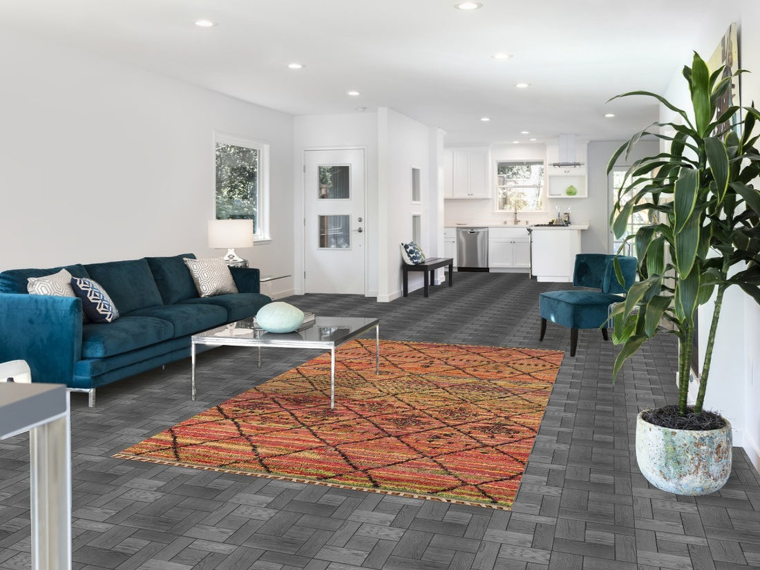 Trellis Wool Moroccan Oriental Area Rug 5x9
