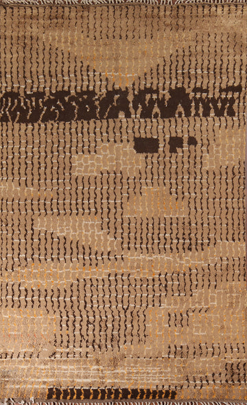 Brown Gold Moroccan Oriental Area Rug 8x13