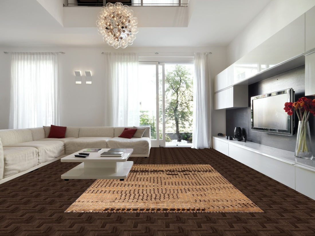 Brown Gold Moroccan Oriental Area Rug 8x13