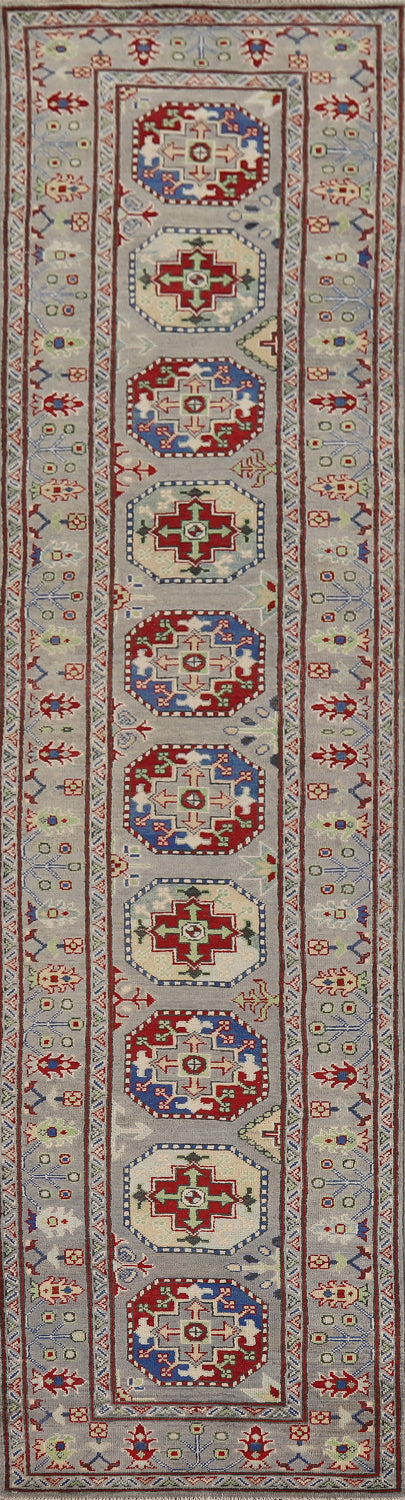 Geometric Kazak Oriental Runner Rug 3x13