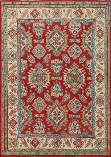 Red Geometric Kazak Living Room Area Rug 8x10