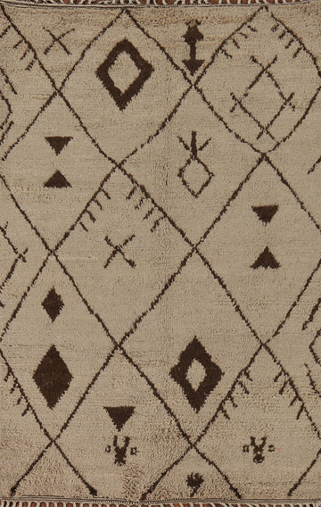 Plush Tribal Wool Moroccan Oriental Area Rug 5x8