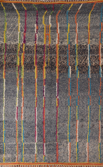 Striped Wool Moroccan Handmade Area Rug 7x10