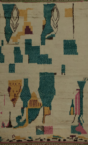 Geometric Earth Toned Moroccan Area Rug 6x10 to Enhance Cozy Spaces